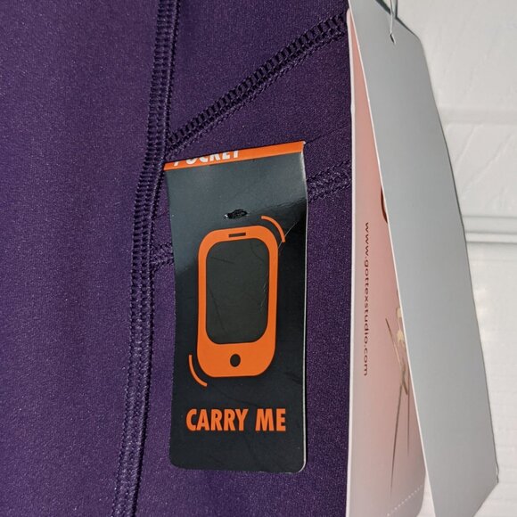 X by Gottex Active High Waisted Biker Shorts - Plum - Picture 3 of 7